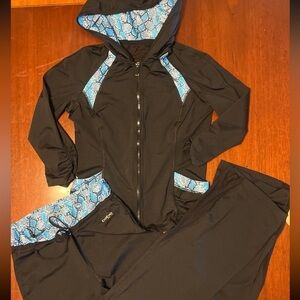 Y2K Bebe Turquoise and Black Snake Print Top